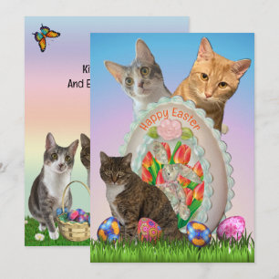 Tito, Taz, Annie Cat Pasen Groeten Platte Kaart