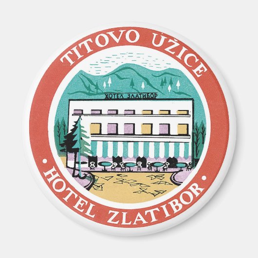 Titovo Uzice Hotel Zlatibor Label Art Magneet (Voorkant)