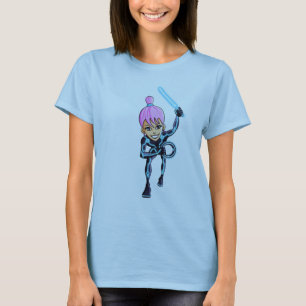Titre :  Capot de T-shirt de guerrière de fille d