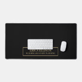 Titre de nom professionnel de bureau en or noir mo (Clavier et souris)