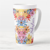 Titre du patron Nom illustré Floral Latte Mug (Angle droit)