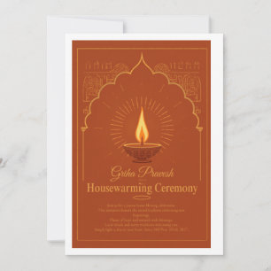 Titre : Élégant Carte d'Invitation Griha Pravesh &