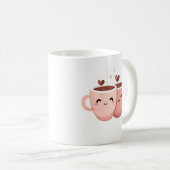 Titre Mug Blanc avec Illustration de Tasses Rose e (Devant droit)