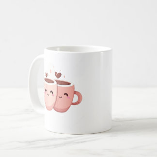 Titre Mug Blanc avec Illustration de Tasses Rose e Koffiemok