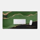 Titre nominatif en marbre vert noir Agate Or (Clavier et souris)
