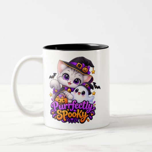 Titre : Parfaitement Effrayant – Mug Chat Hallowee (Gauche)