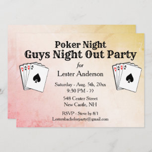 Titre personnalisé Poker Night Party Invitation