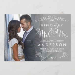 Titres officiels Mariage Faire-part - Gris