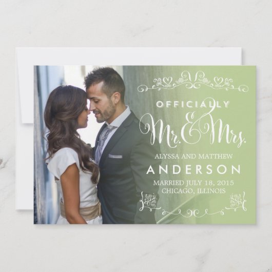 Titres officiels Mariage Faire-part - Sage (Devant)