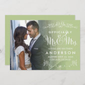 Titres officiels Mariage Faire-part - Sage (Devant / Derrière)