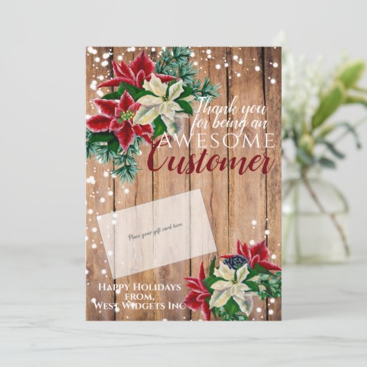 Titulaire de carte cadeau de Noël Merci client (Debout devant)