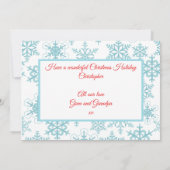 Titulaire de carte cadeau Festive Snowman Grandson (Dos)