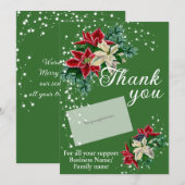 Titulaire de carte cadeau Merci d'affaires Poinset (Devant / Derrière)