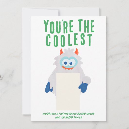 Titulaire de carte cadeau Whimsical Yeti Holiday (Devant)