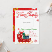 Titulaire de la carte cadeau de vacances Père Noël (Devant/Arrière en situation)