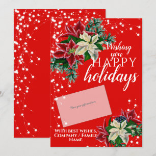 Titulaire de la carte cadeau rouge Poinsettia Chri
