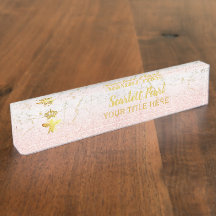 Titulaire de plaque d'identité en marbre or Rose Q