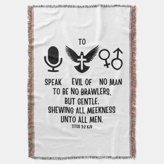 Titus 3:2 KJV Bijbel Verse Quote Deken (Voorkant Verticaal)