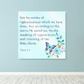 Titus 3:5 canvas afdruk (Insitu (Houten vloer))