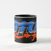 Titus prénom Graffiti blue Tasse orange (Centre)