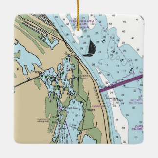 Titusville Beach Florida Chart Keramisch Ornament