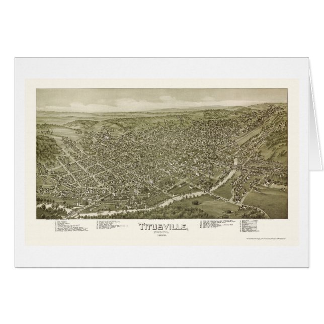 Titusville, carte panoramique de PA - 1895 (Devant horizontal)