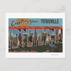 Titusville, Pennsylvania - Grote letterscènes Briefkaart