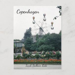 Tivoli Park Kopenhagen  ballonvaart 1940's Briefkaart