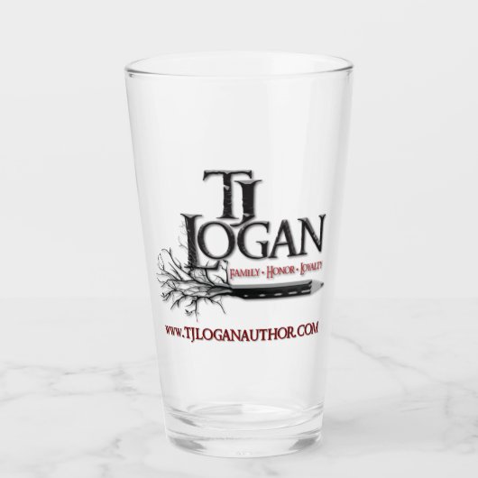 TJ Logan Logo 16 oz. Glas (Voorkant)