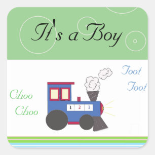 Tjoeketjoetrein Baby Jongen Vierkante Sticker