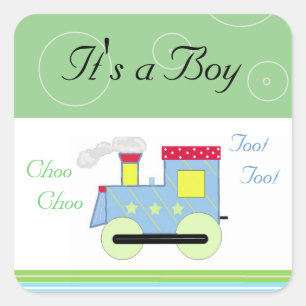 Tjoeketjoetrein Baby Jongen Vierkante Sticker