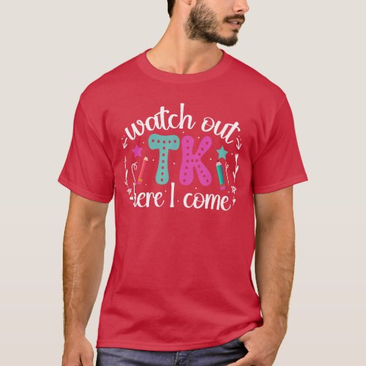 TK hier kom ik TK leerling overgangskleuterschool T-shirt (Voorkant)