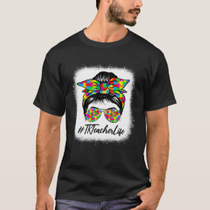 TK Leraar Rommelige Knot Vrouwen Steunen Autisme B T-shirt