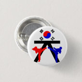 TKD-Button met zwarte gordel Ronde Button 3,2 Cm (Voorkant /achterkant)