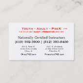 TKD-kaart Visitekaartje (Achterkant)