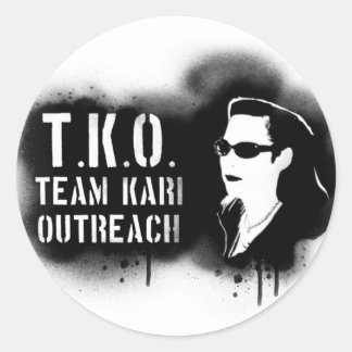 TKO - Zwart stencil Ronde Sticker