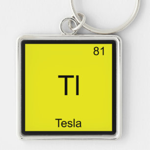 Tl - Tesla Funny Chemistry Element Symbol T-Shirt Sleutelhanger