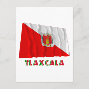 Tlaxcala Waving Semiofficiële vlag Briefkaart