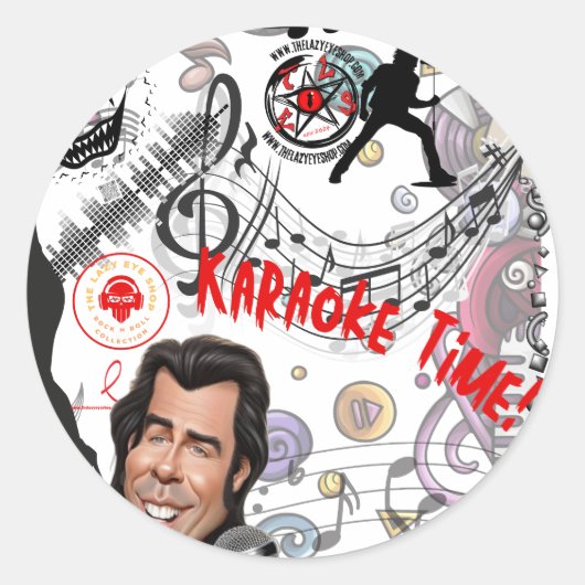 TLES Karaoke Tijd Ronde Sticker (Voorkant)
