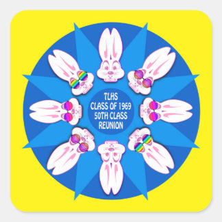 TLHS Bunny Boy Mandala Class Reunion 1969 Vierkante Sticker
