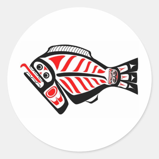 Tlingit-heilbot Ronde Sticker (Voorkant)