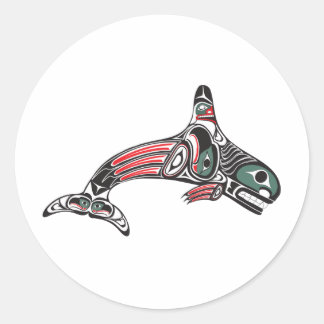 Tlingit Killer Whale & Eagle Ronde Sticker
