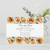 Tlip waterverf spring bloemen behalve date card kaart (Staand voorkant)