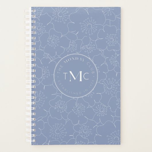 TMC Blue Floral Logo Planner (Voorkant)