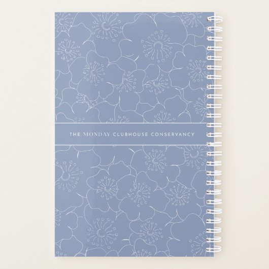 TMC Blue Floral Logo Planner (Achterkant)