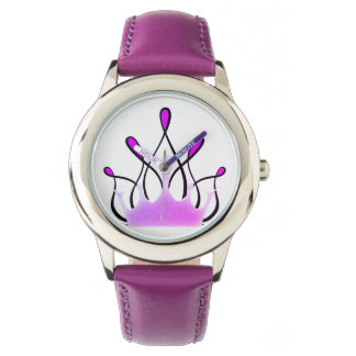 TMH COLLECTIE -  Paarse lint horloge meisjes