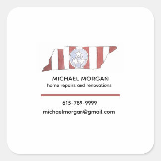 TN state flag business cards Vierkante Sticker