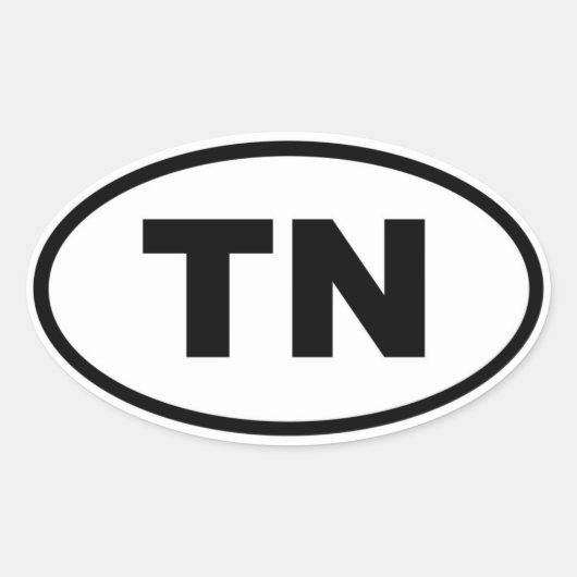 TN Tennessee Ovale Sticker (Voorkant)