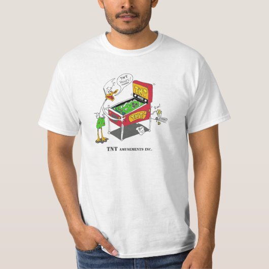 TNT Amusements Rules Pinball Duck T-shirt (Voorkant)
