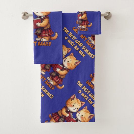 To A Mouse Orange Cats Reciting Burns Bad Handdoek (Insitu)